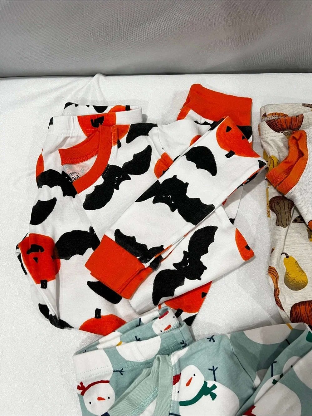 Carter's Lot of Three Set Kids Boy Pajama Size 8 Cotton Holyday Fall Prints